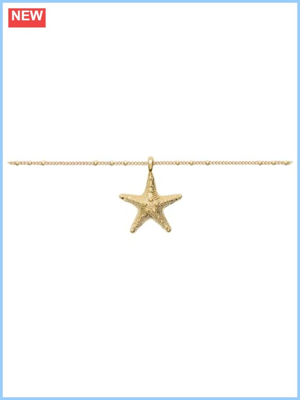 Starfish Renewal Pendant Necklace 14k Gold Plated Over Brass Layering Chain